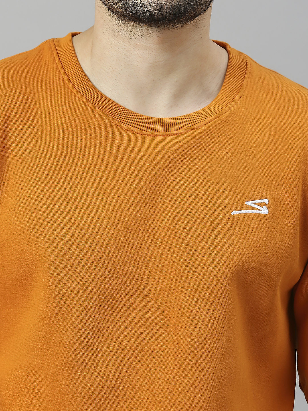 SG Men Marigold Solid Long Sleeves Round Neck Sweatshirts (6)