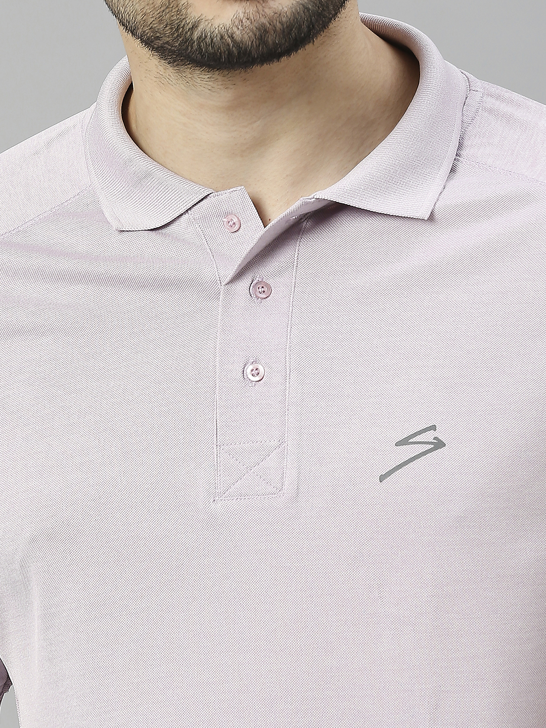 SG Men Misty Lilac Solid Short Sleeves Polo Collar T-Shirts (6)