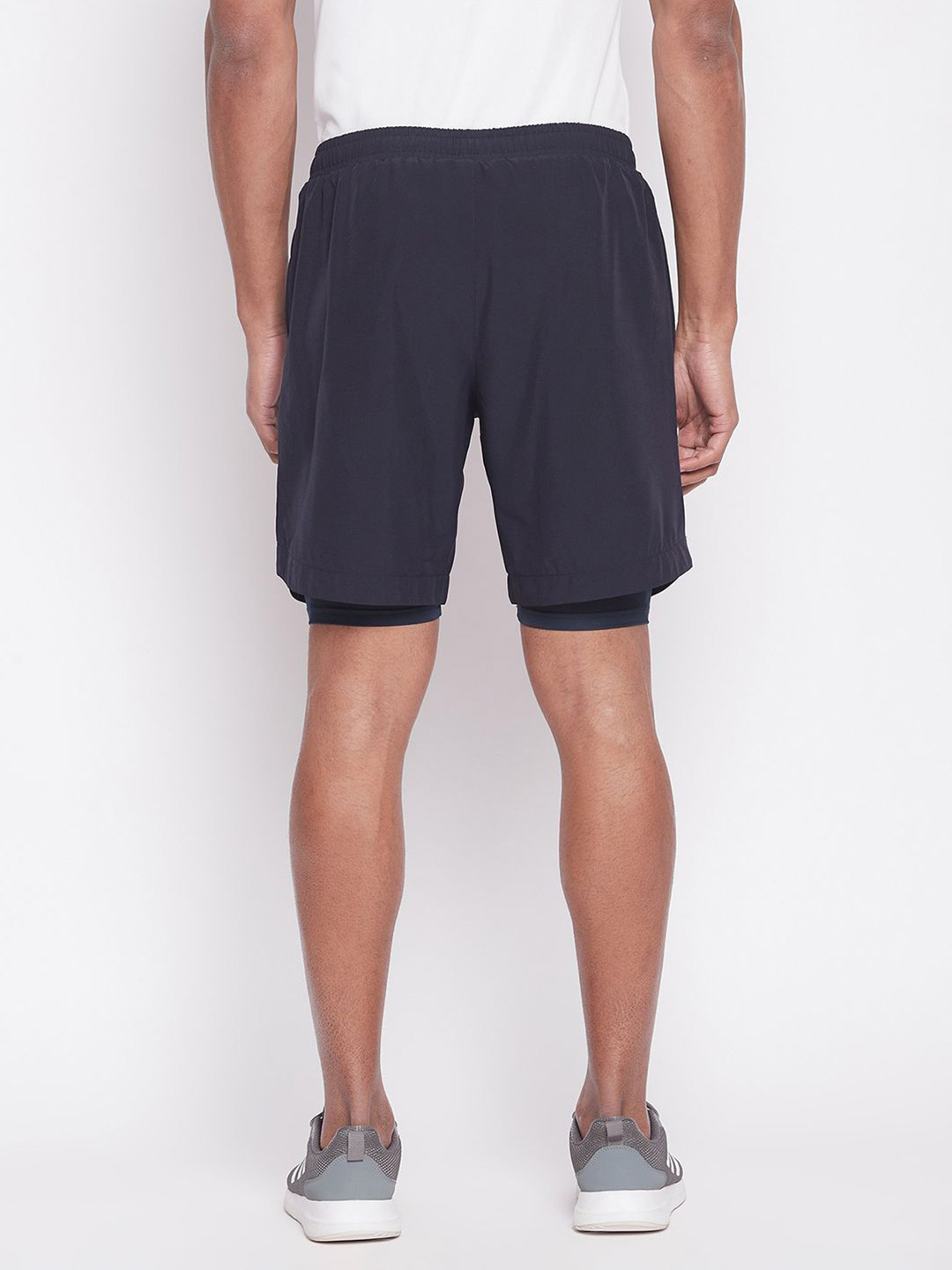 SG Men Navy Blue Printed Polyester Regular Fit Sports Shorts (3)