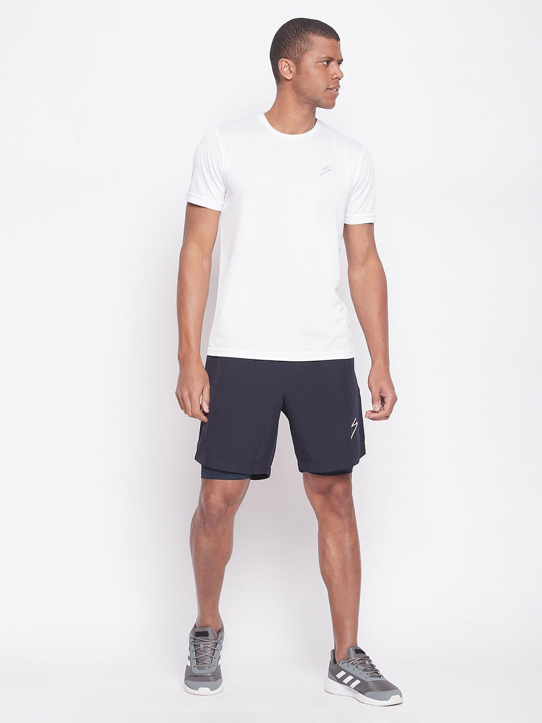 SG Men Navy Blue Printed Polyester Regular Fit Sports Shorts (5)