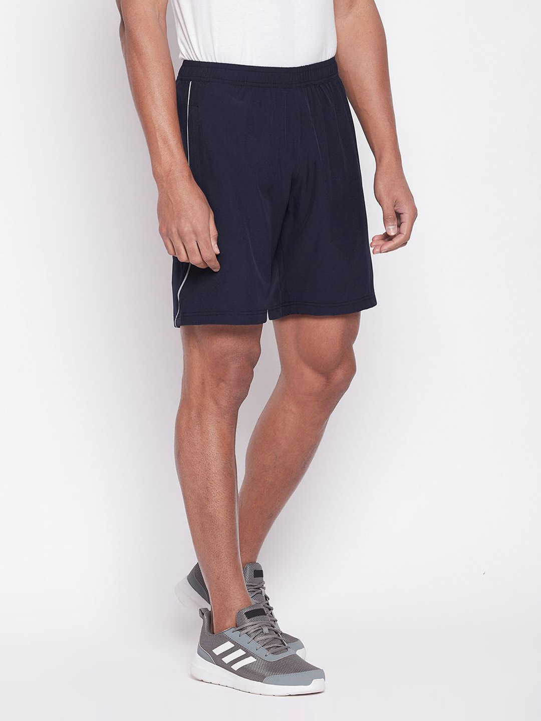 SG Men Navy Blue Printed Polyester Regular Fit Sports Shorts (2)