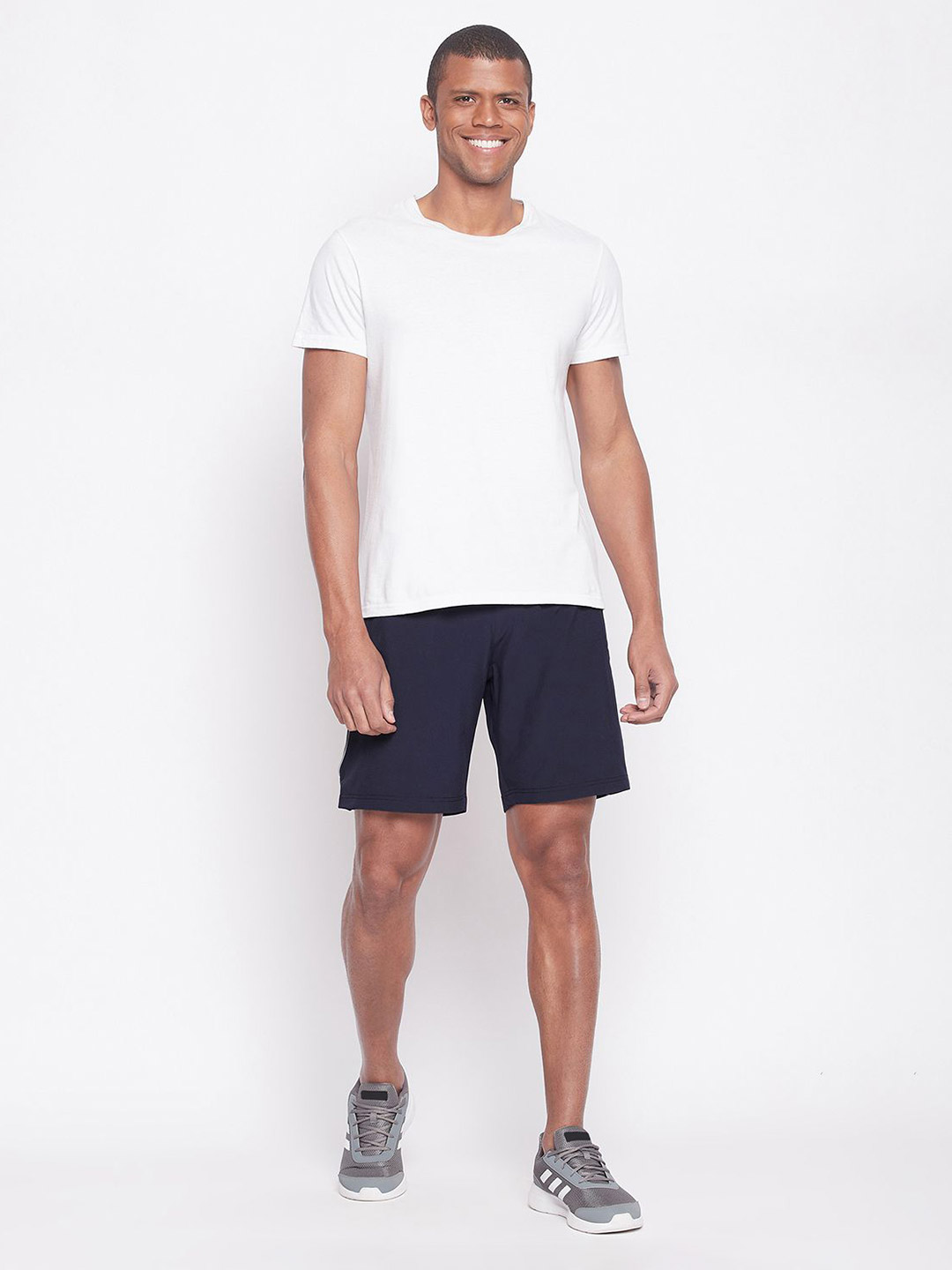 SG Men Navy Blue Printed Polyester Regular Fit Sports Shorts (3)
