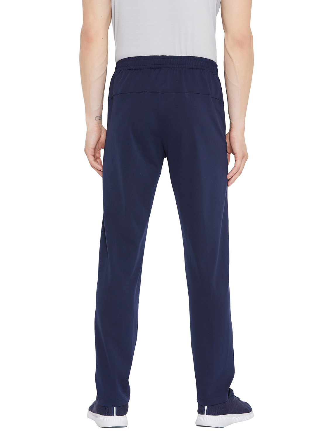 SG Men Navy Blue Printed Polyester Regular Fit Track Pants (4)