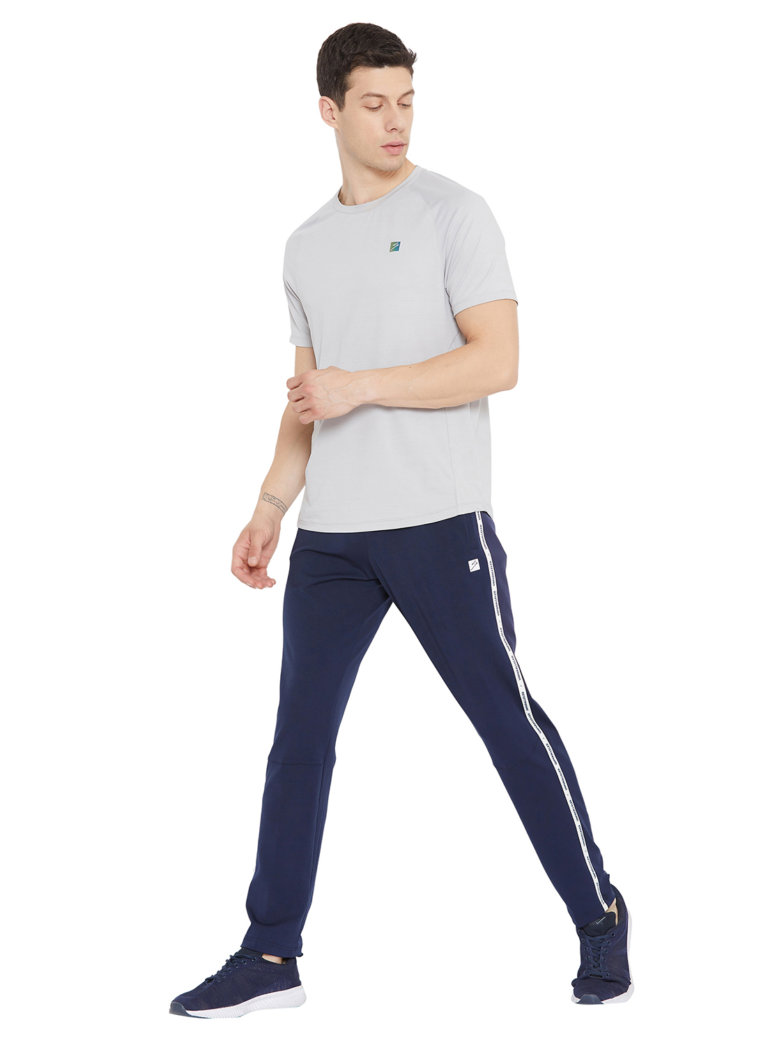 SG Men Navy Blue Printed Polyester Regular Fit Track Pants (5)