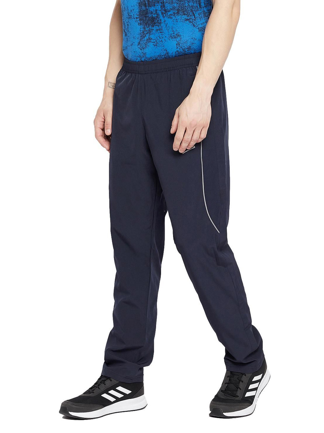 SG Men Navy Blue Printed Polyester Regular Fit Track Pants (5)