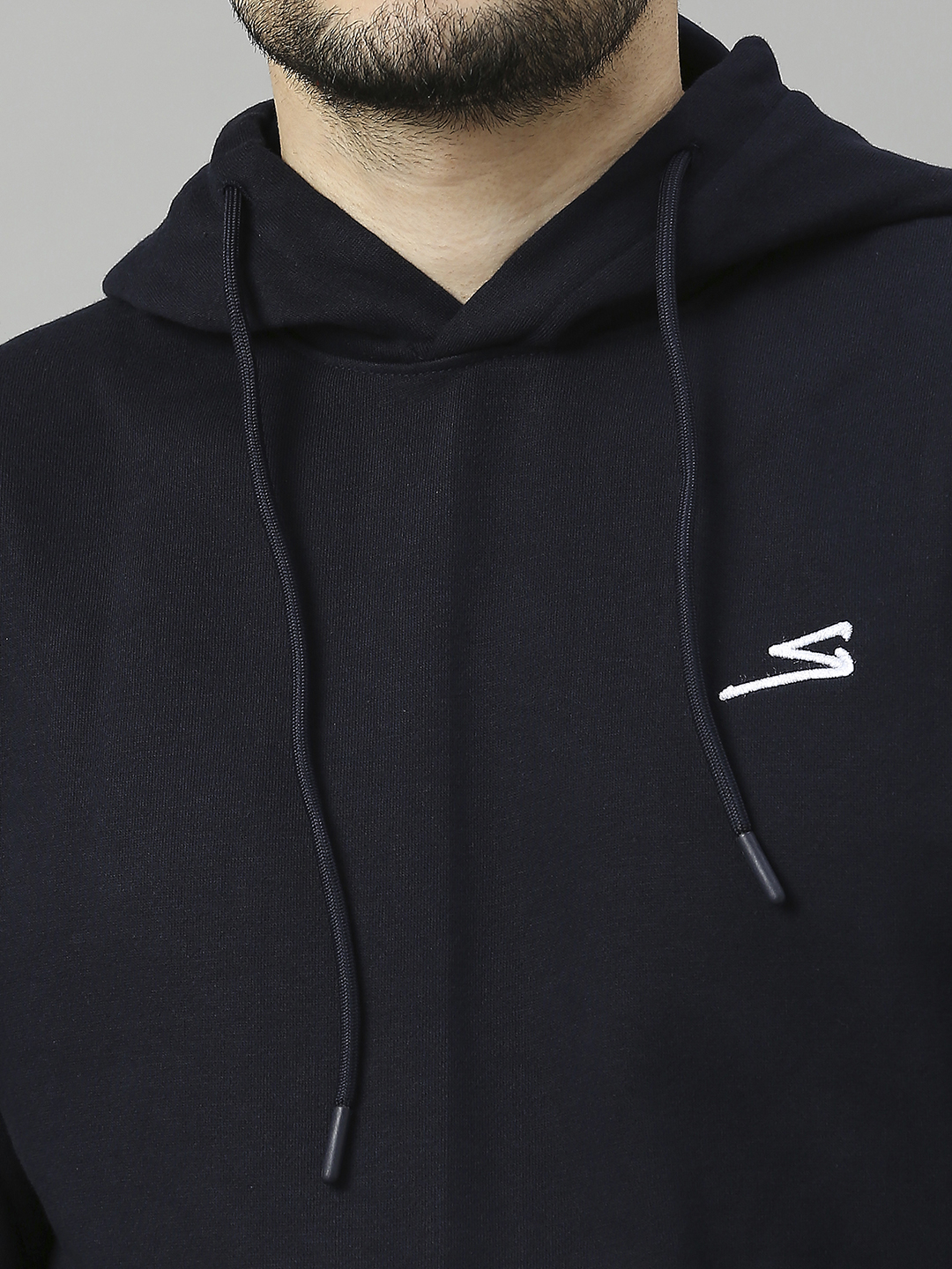 SG Men Navy Blue Solid Long Sleeves Hooded Sweatshirts (6)