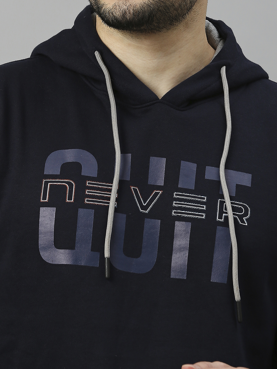 SG Men Navy Blue Solid Long Sleeves Hooded Sweatshirts (5)