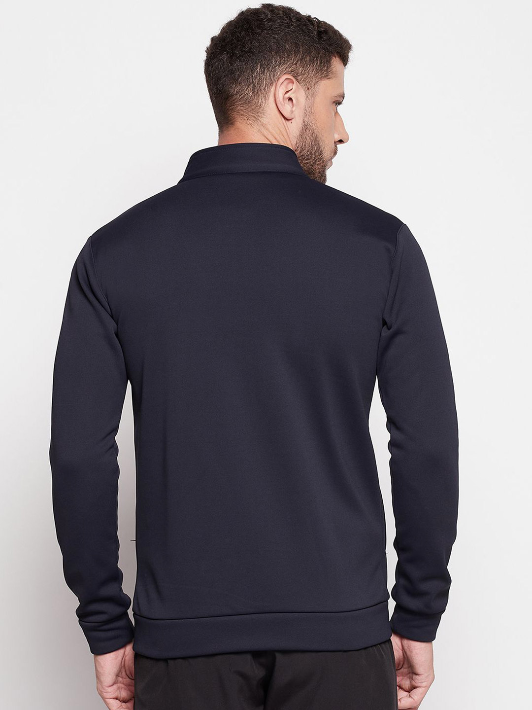 SG Men Navy Blue Solid Long Sleeves Round Neck Jackets (4)
