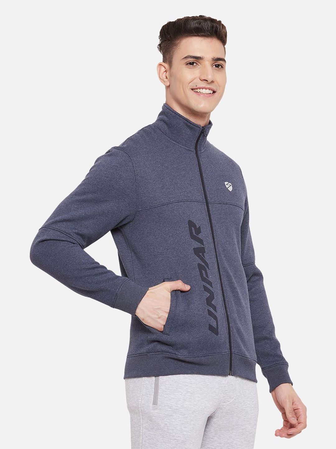 SG Men Navy Blue Solid Long Sleeves Round Neck Jackets (1)