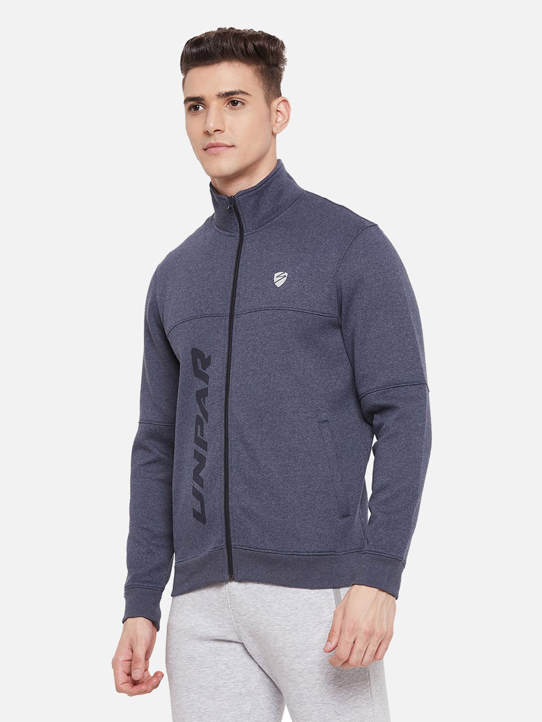 SG Men Navy Blue Solid Long Sleeves Round Neck Jackets (2)