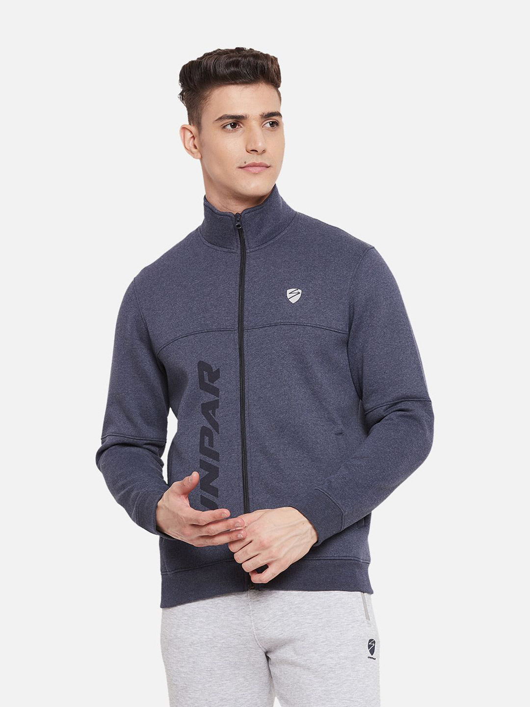 SG Men Navy Blue Solid Long Sleeves Round Neck Jackets (4)