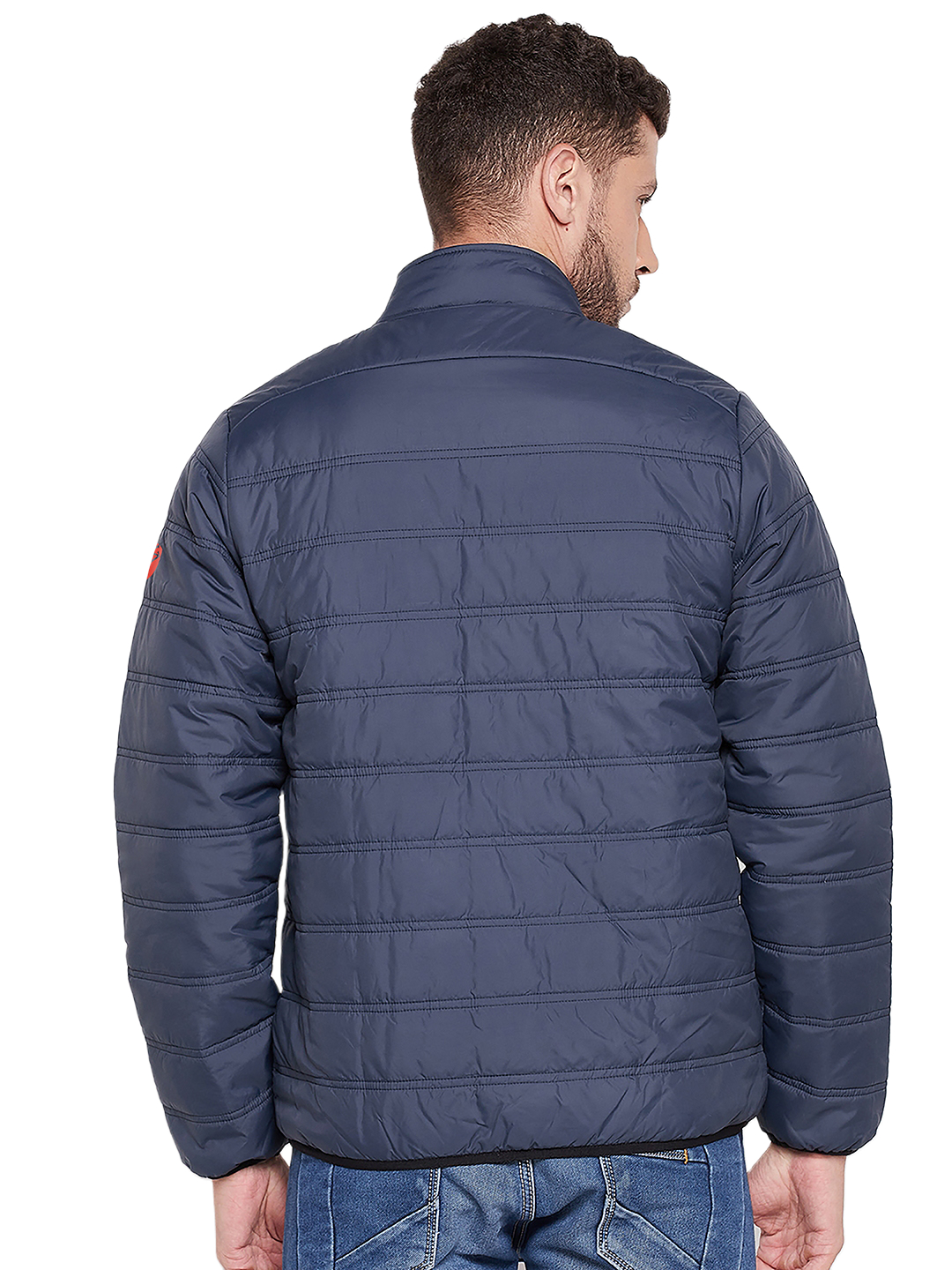 SG Men Navy Blue Solid Long Sleeves Round Neck Jackets (2)