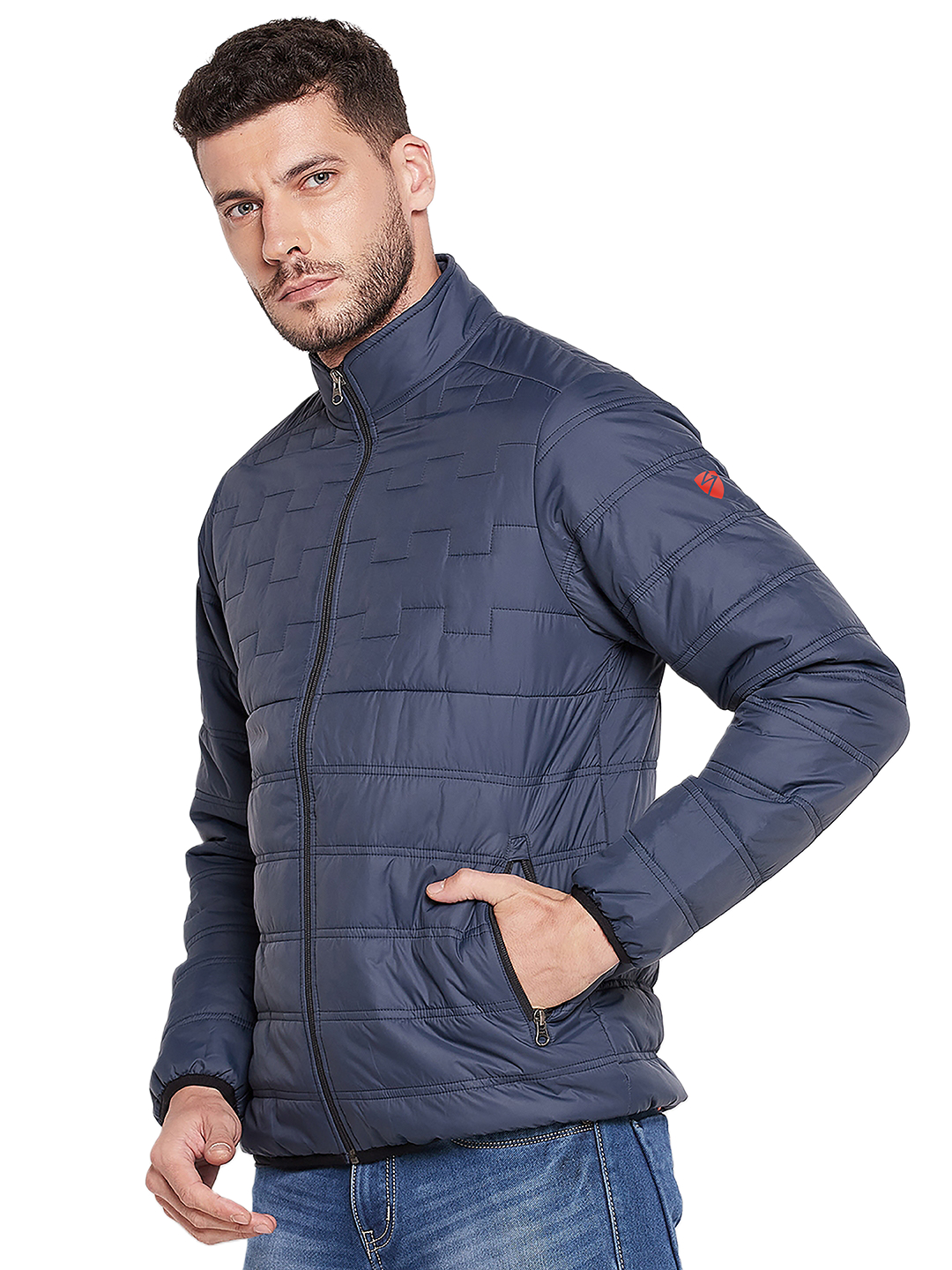 SG Men Navy Blue Solid Long Sleeves Round Neck Jackets (3)