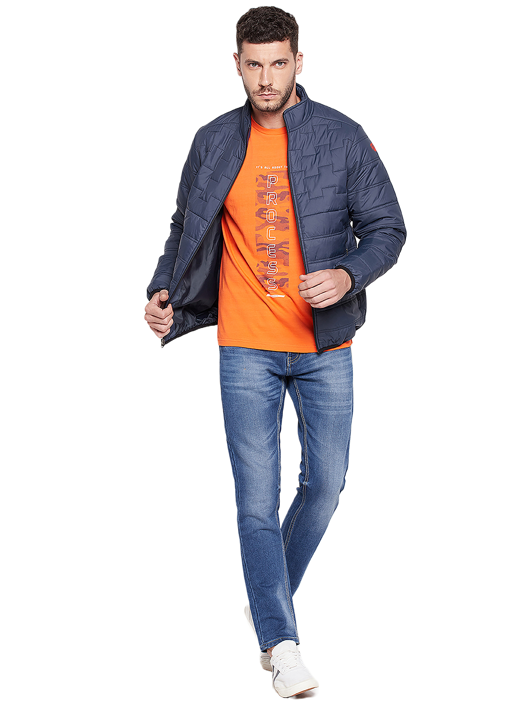 SG Men Navy Blue Solid Long Sleeves Round Neck Jackets (5)