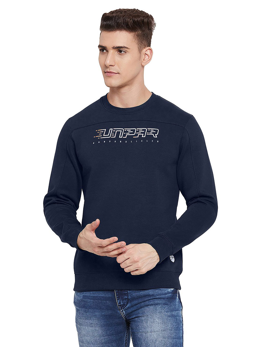 SG Men Navy Blue Solid Long Sleeves Round Neck Sweatshirts (3)