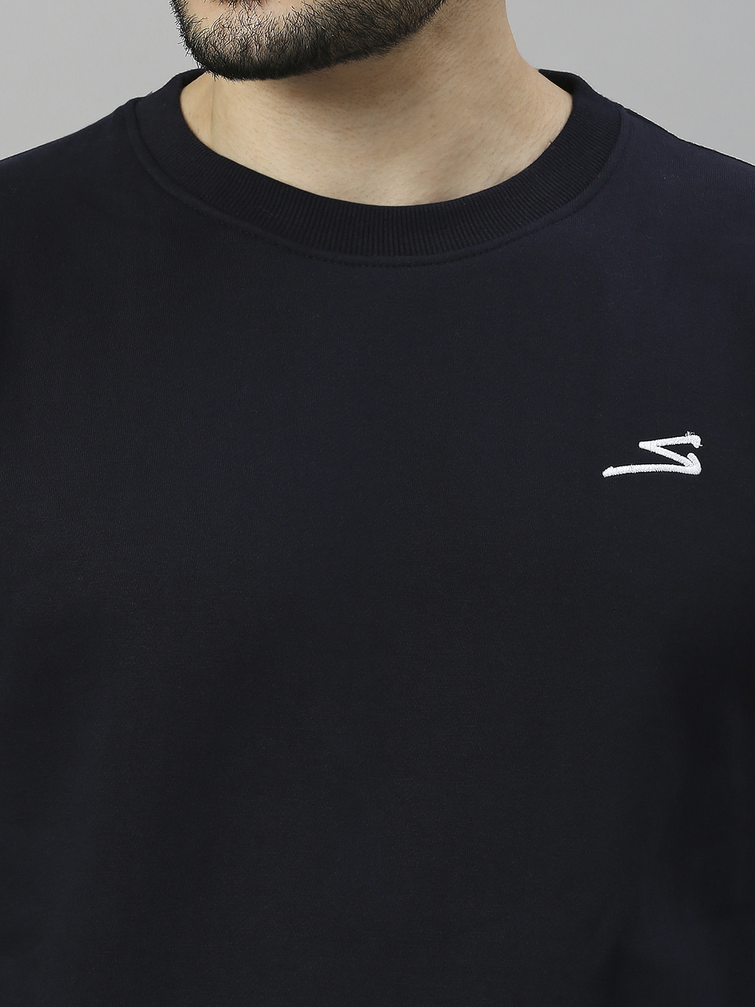 SG Men Navy Blue Solid Long Sleeves Round Neck Sweatshirts (5)