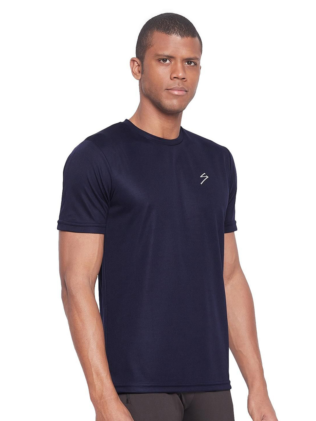 SG Men Navy Blue Solid Short Sleeves Polo Collar T-Shirts (2)