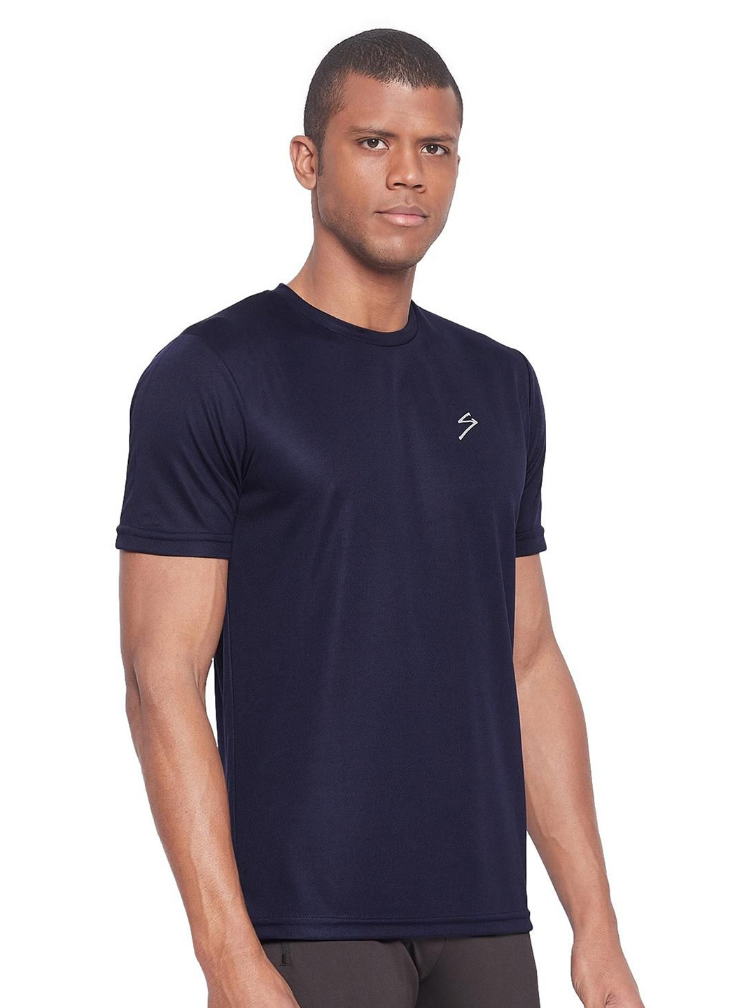 SG Men Navy Blue Solid Short Sleeves Polo Collar T-Shirts (4)