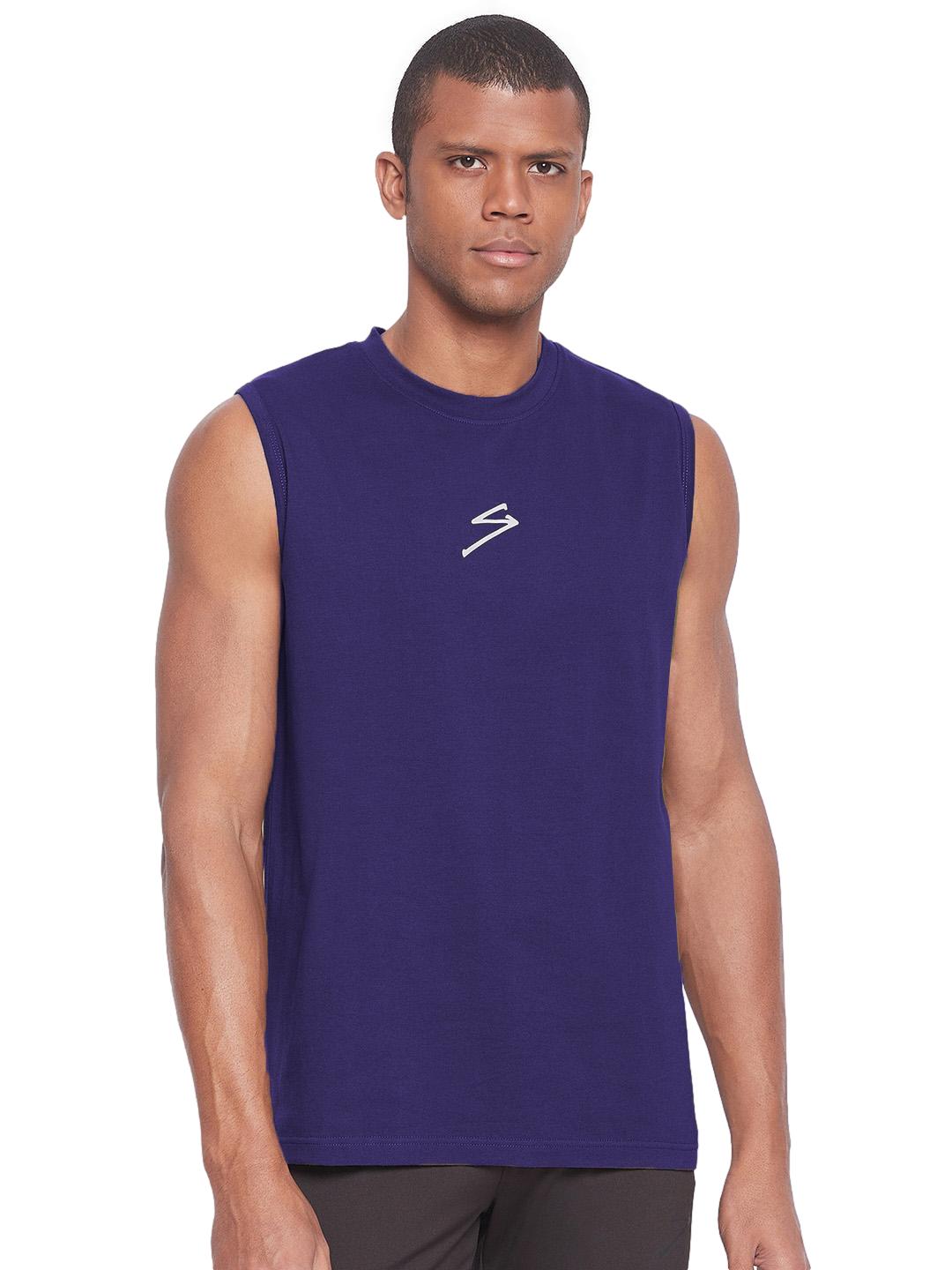 Men Navy Blue Solid Sleeveless Round Neck vests