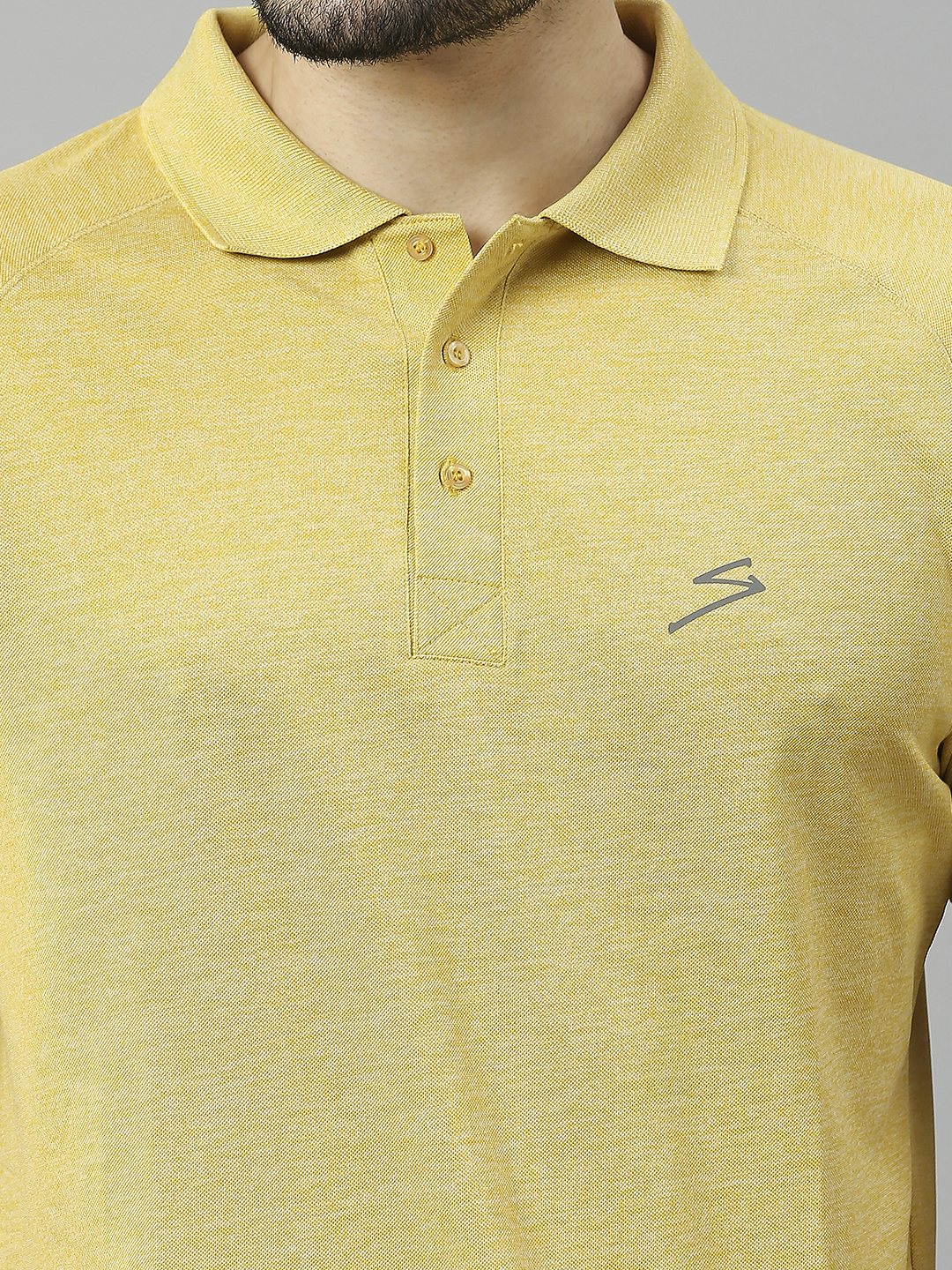 SG Men Oil Yellow Solid Short Sleeves Polo Collar T-Shirts (5)