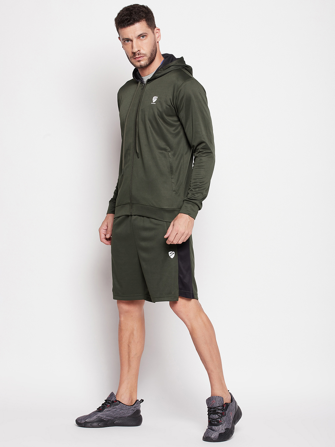 SG Men Olive Solid Long Sleeves Hooded Sweatshirts (5)