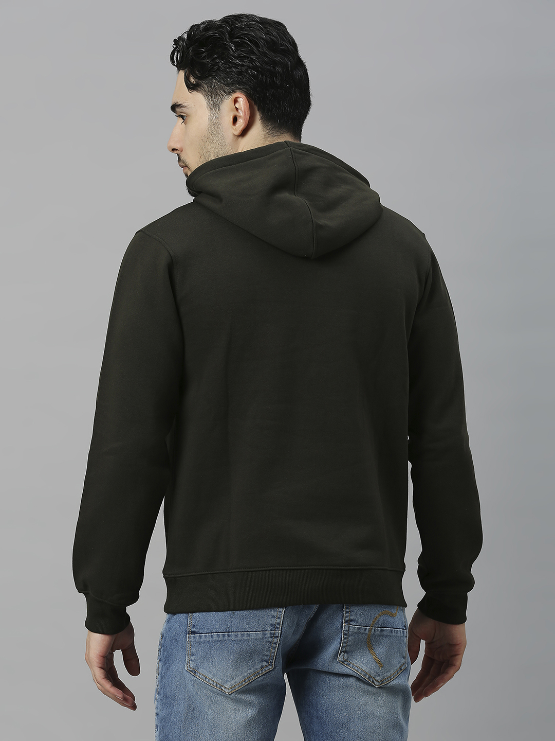 SG Men Olive Solid Long Sleeves Hooded Sweatshirts (2)