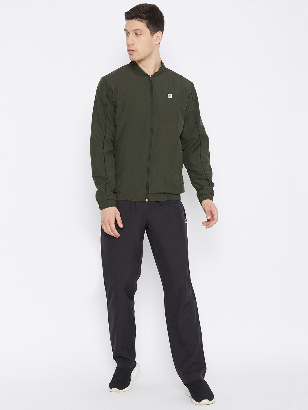 SG Men Olive Solid Long Sleeves Round Neck Co-ord Sets (1)
