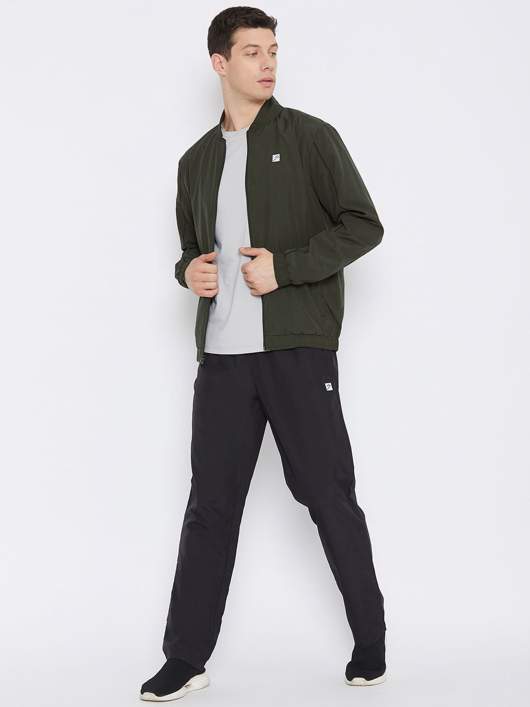 SG Men Olive Solid Long Sleeves Round Neck Co-ord Sets (2)