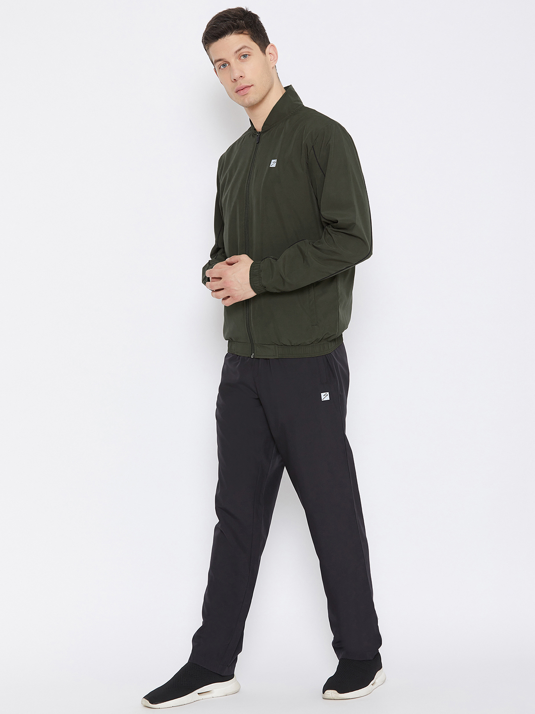SG Men Olive Solid Long Sleeves Round Neck Co-ord Sets (3)
