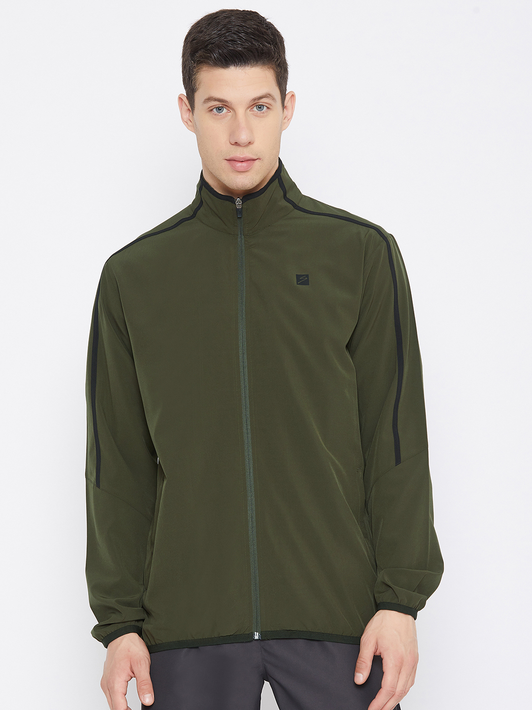 SG Men Olive Solid Long Sleeves Round Neck Co-ord Sets