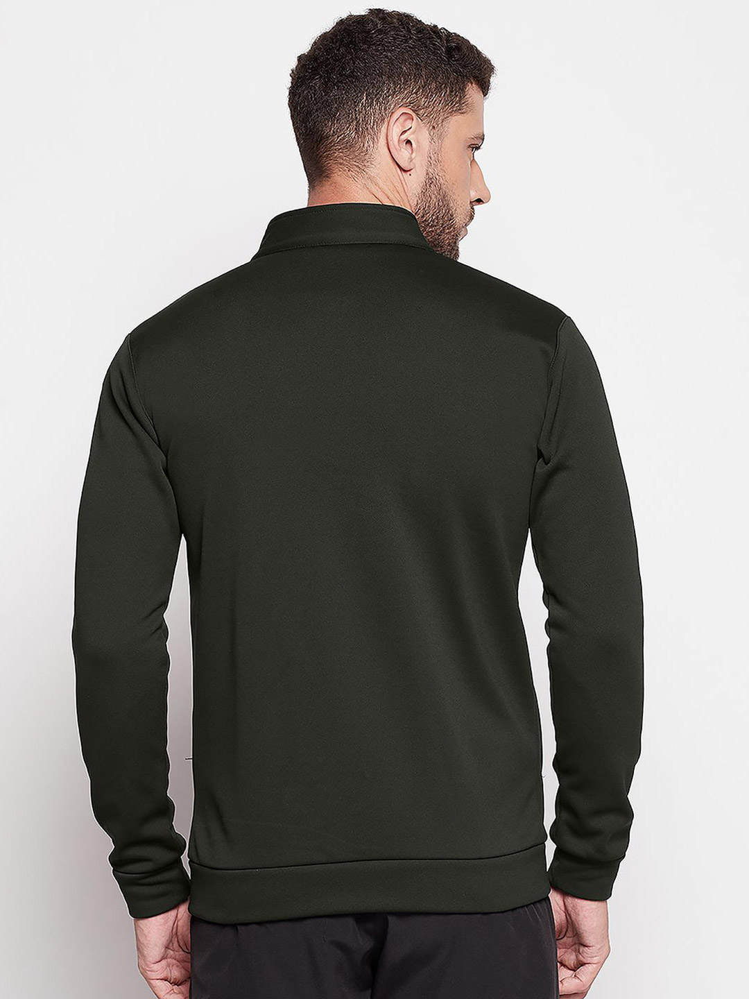 SG Men Olive Solid Long Sleeves Round Neck Jackets (2)