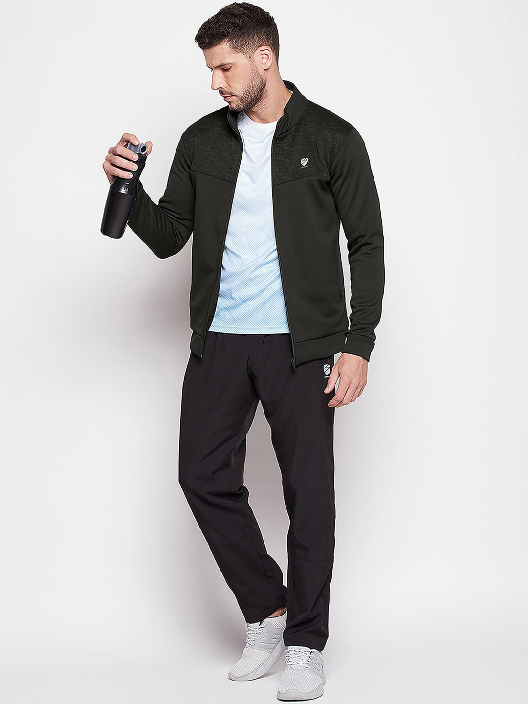 SG Men Olive Solid Long Sleeves Round Neck Jackets (5)