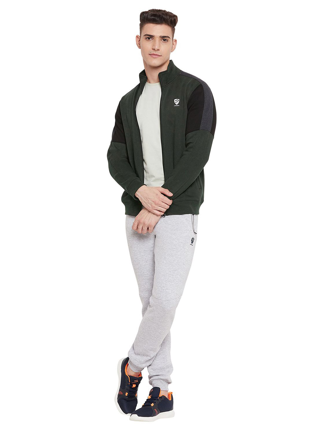 SG Men Olive Solid Long Sleeves Round Neck Jackets (5)