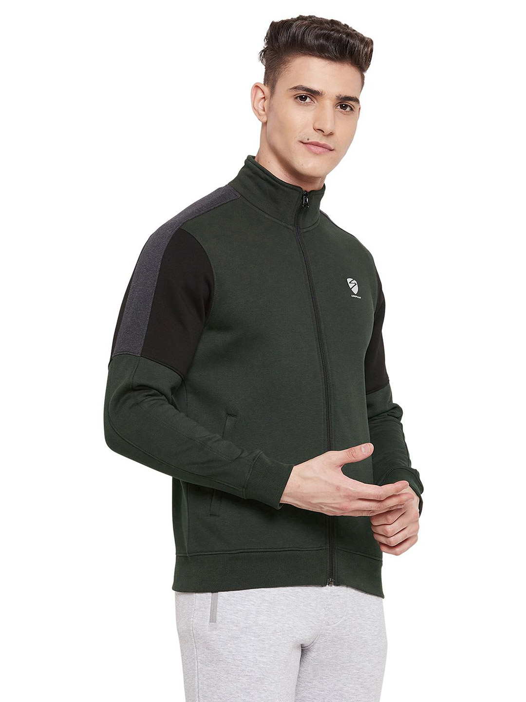 SG Men Olive Solid Long Sleeves Round Neck Jackets (4)