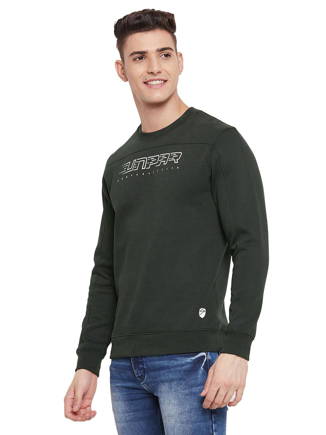 SG Men Olive Solid Long Sleeves Round Neck Sweatshirts (3)
