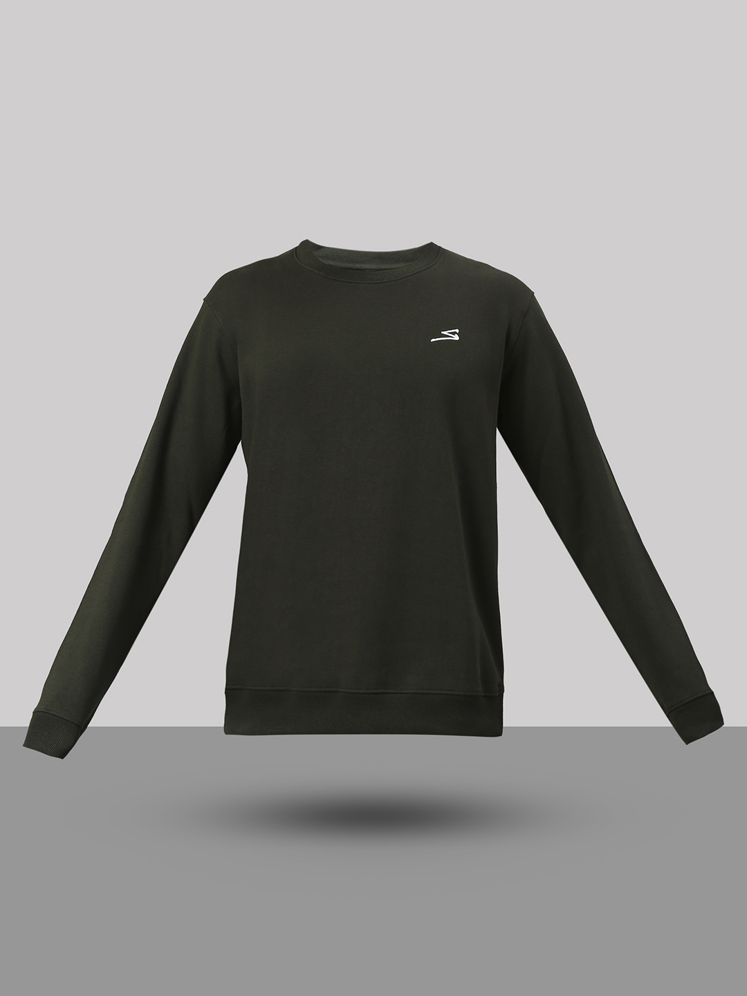 SG Men Olive Solid Long Sleeves Round Neck Sweatshirts (5)