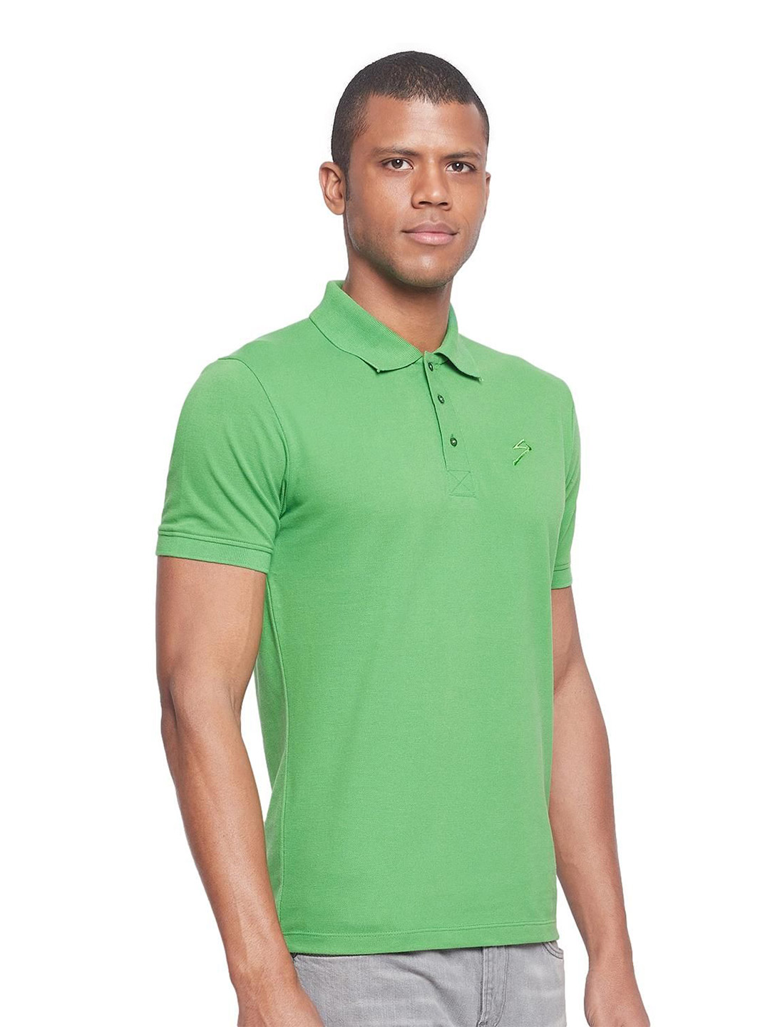SG Men Pastel Green Solid Short Sleeves Polo Collar T-Shirts (4)