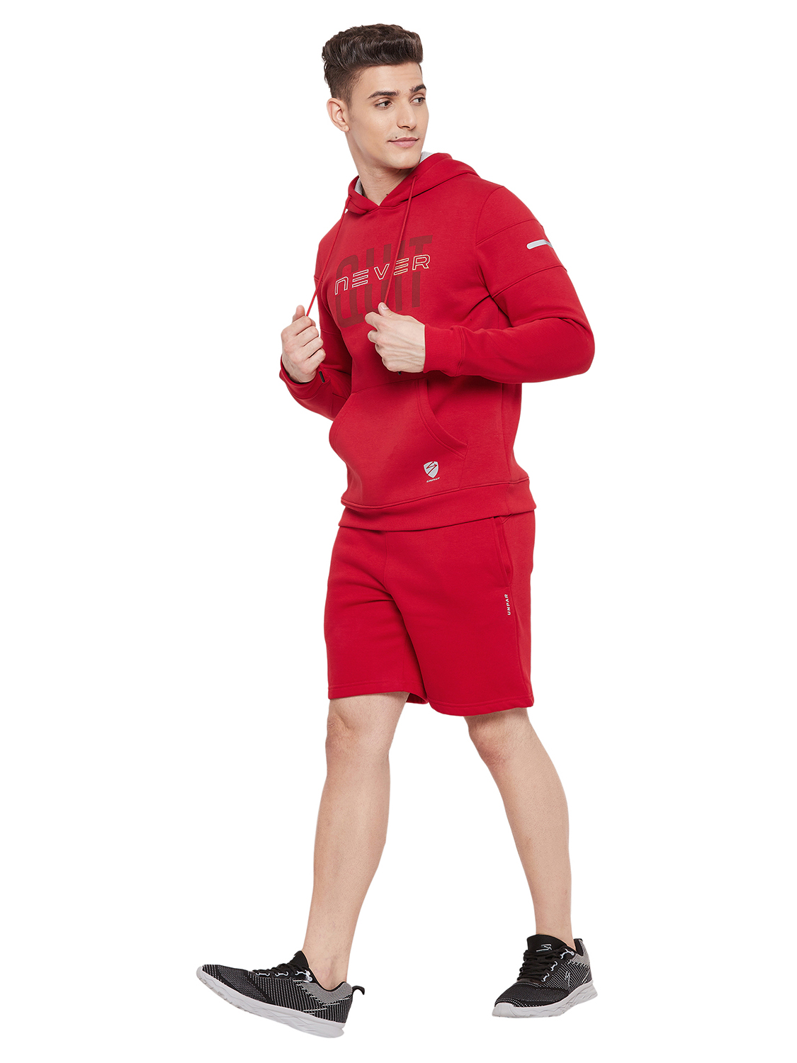 SG Men Red Solid Long Sleeves Hooded Sweatshirts (3)