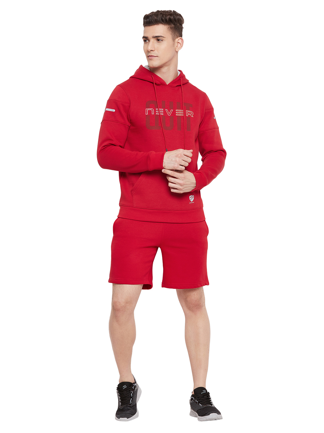 SG Men Red Solid Long Sleeves Hooded Sweatshirts (1)