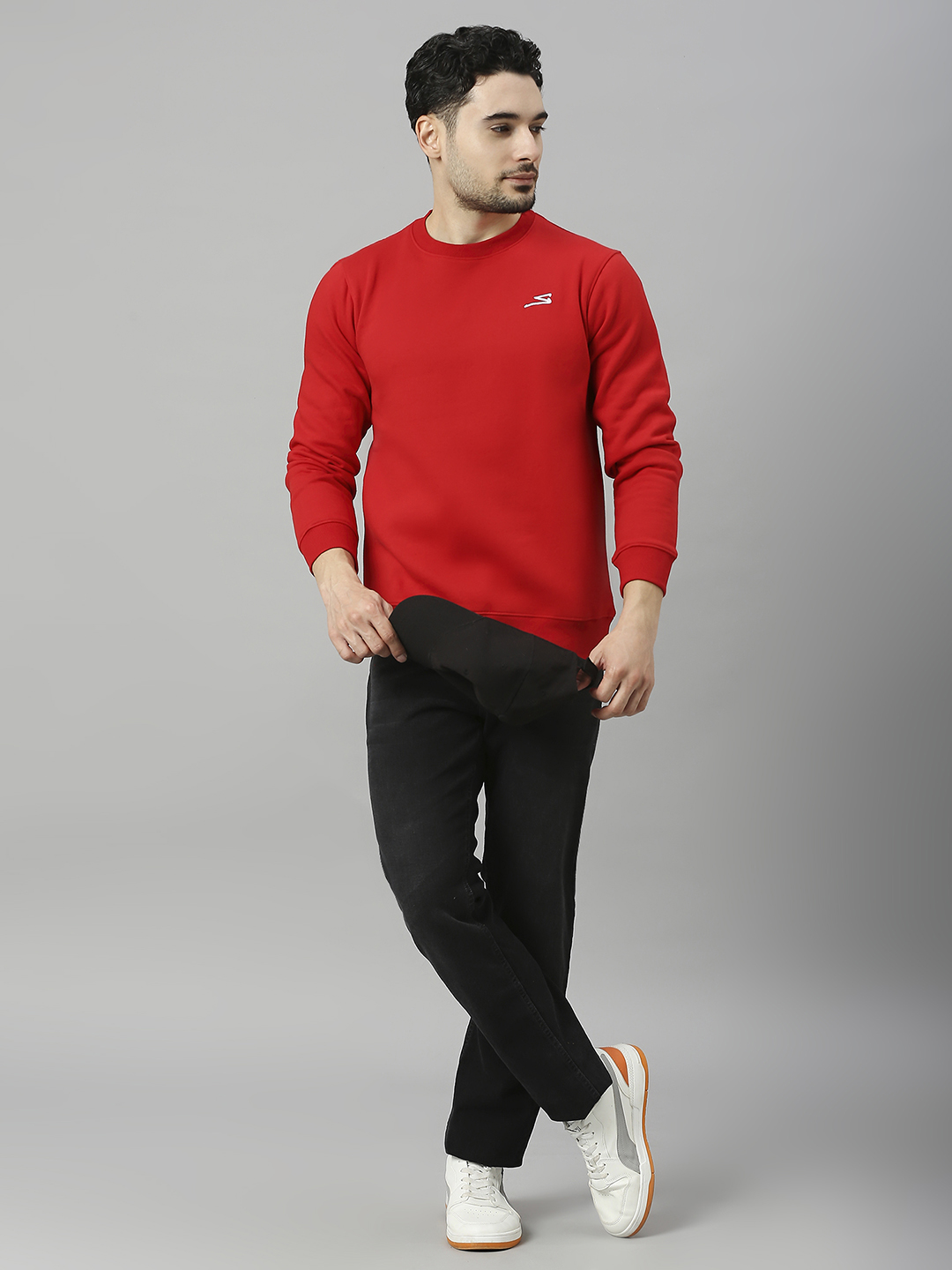 SG Men Red Solid Long Sleeves Round Neck Sweatshirts (4)