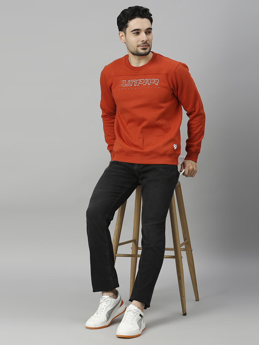 SG Men Rust Solid Long Sleeves Round Neck Sweatshirts (4)