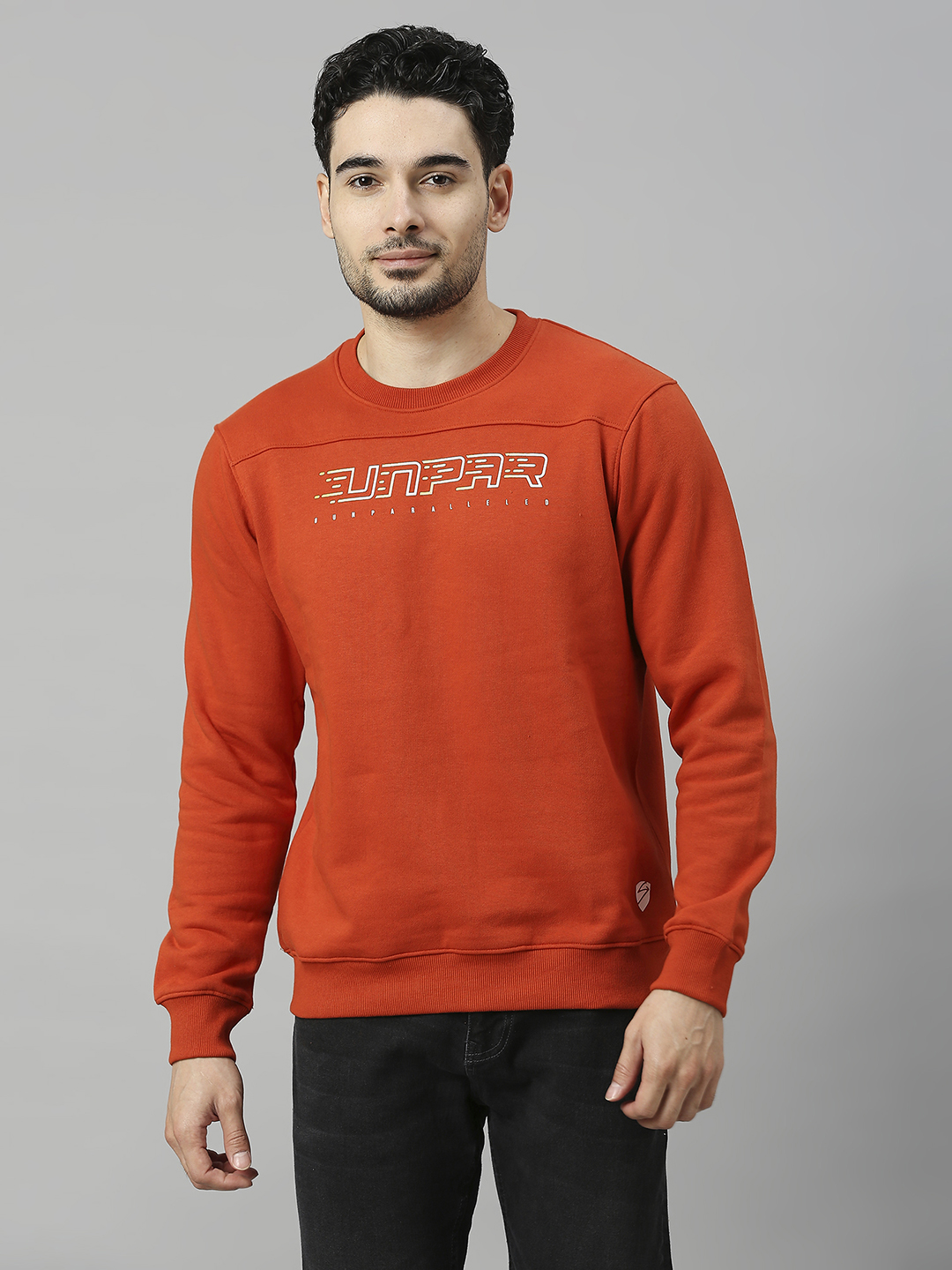 SG Men Rust Solid Long Sleeves Round Neck Sweatshirts (1)