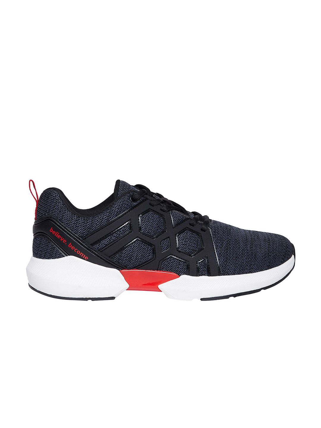 Men Spider Grey and Red Sports Shoes