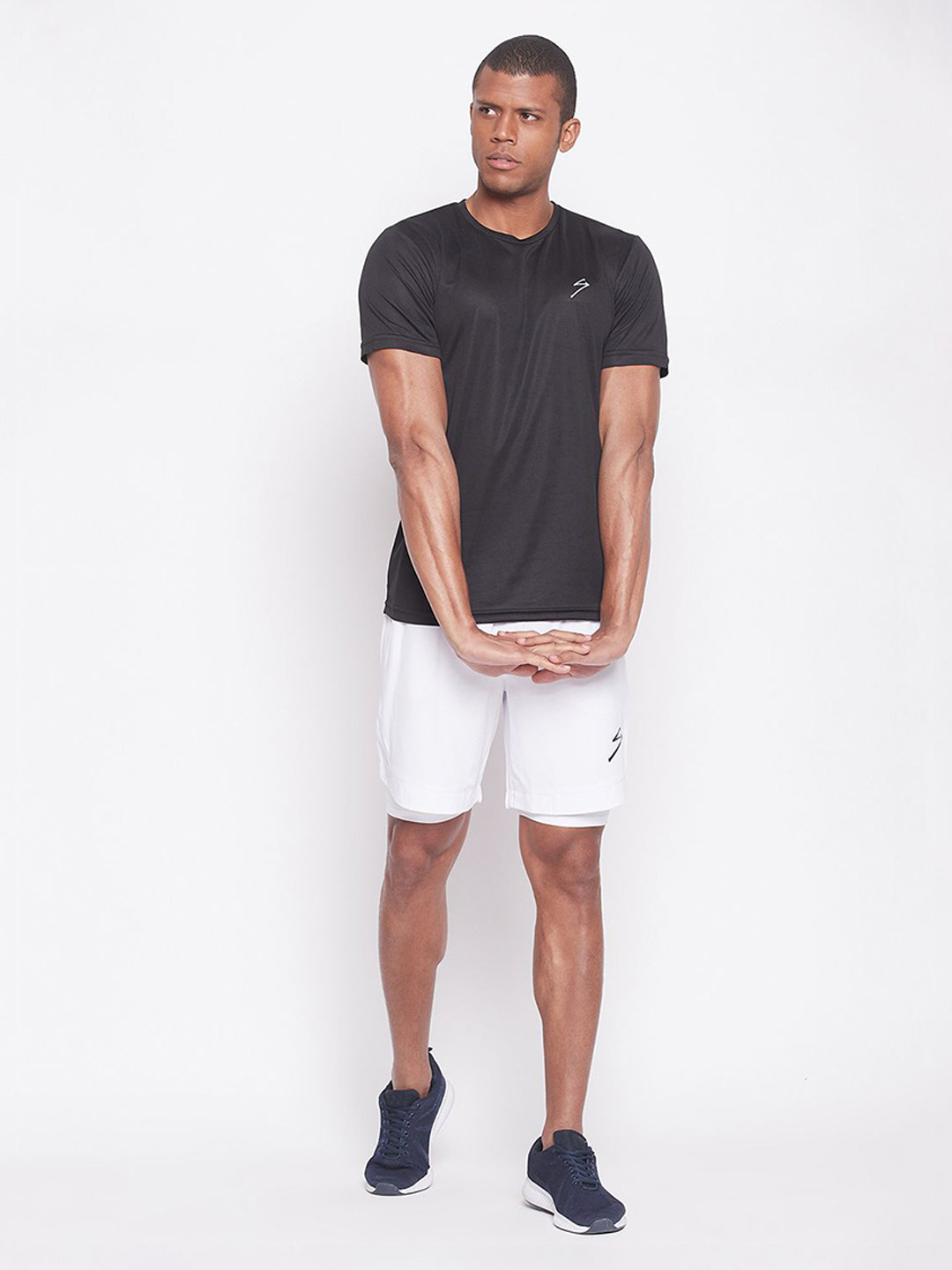 SG Men White Printed Polyester Regular Fit Sports Shorts (1)