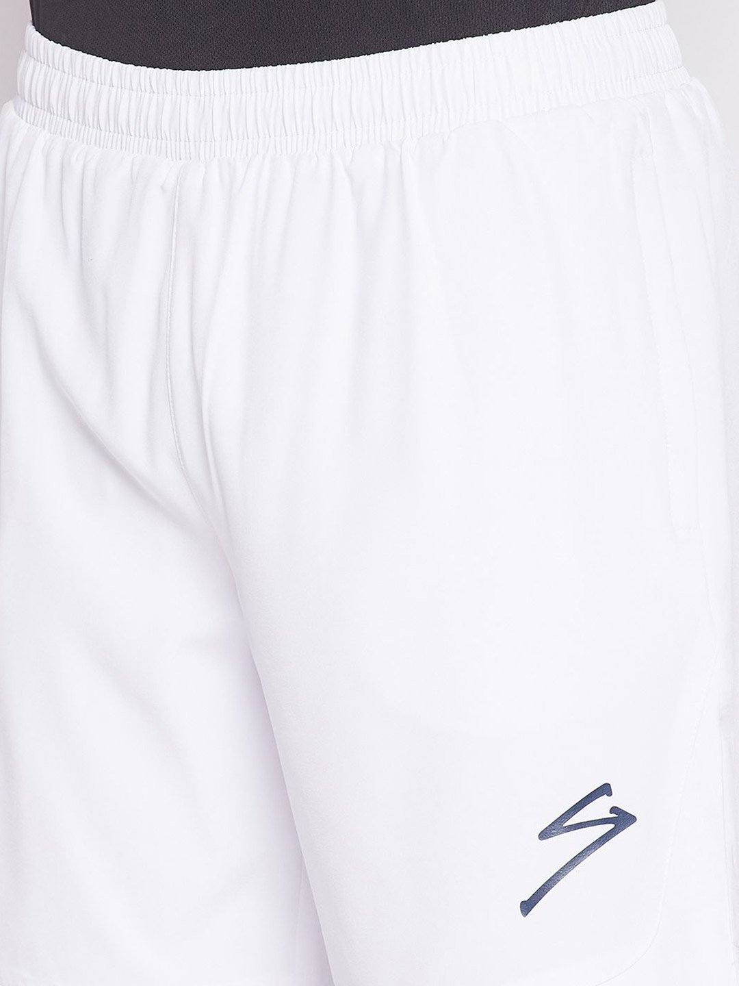 SG Men White Printed Polyester Regular Fit Sports Shorts (3)