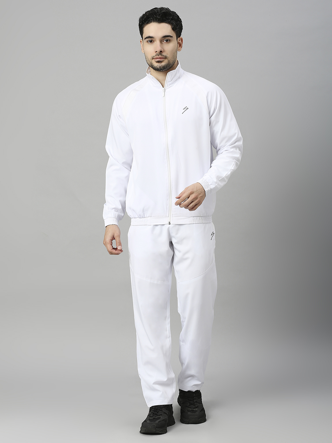 SG Men White Solid Long Sleeves Round Neck Co-ord Sets (1)