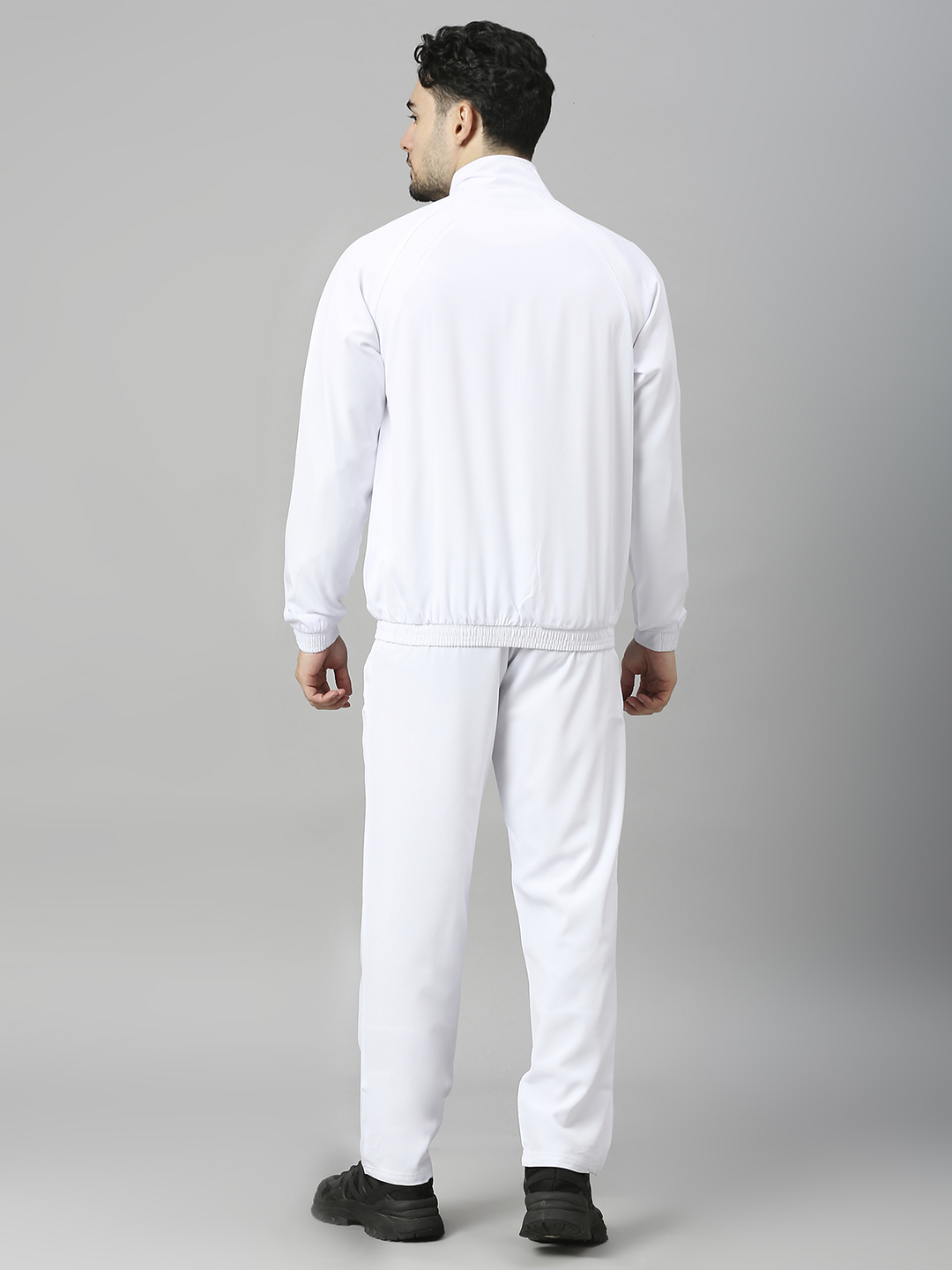 SG Men White Solid Long Sleeves Round Neck Co-ord Sets (2)