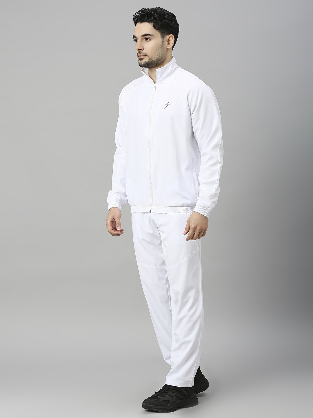 SG Men White Solid Long Sleeves Round Neck Co-ord Sets (3)
