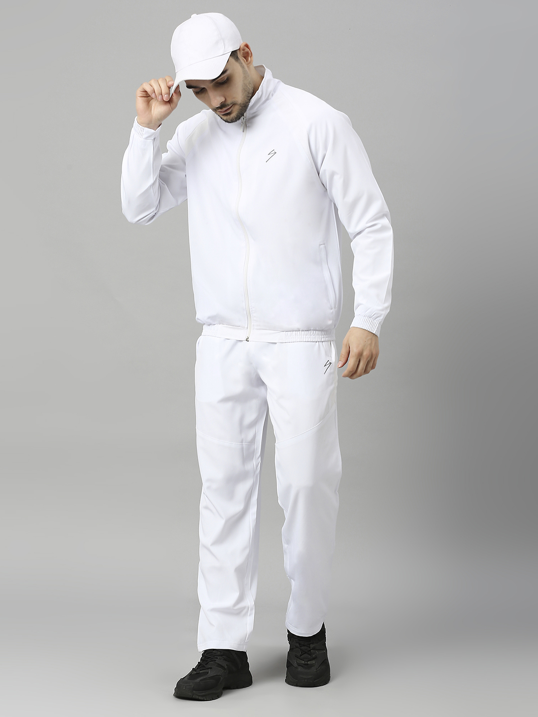 SG Men White Solid Long Sleeves Round Neck Co-ord Sets (4)