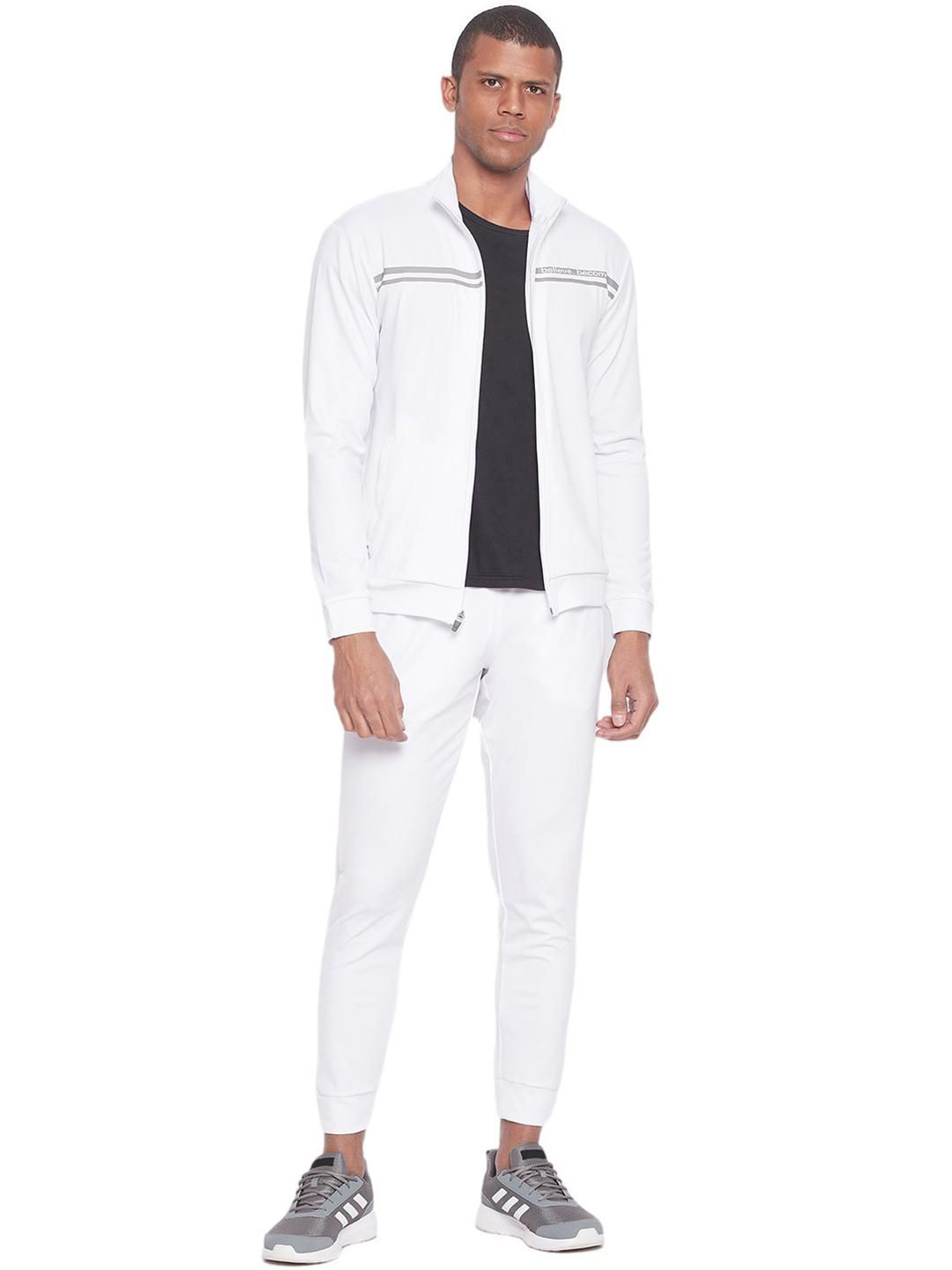 SG Men White Solid Long Sleeves Turtle Neck Co-ord Sets (1)